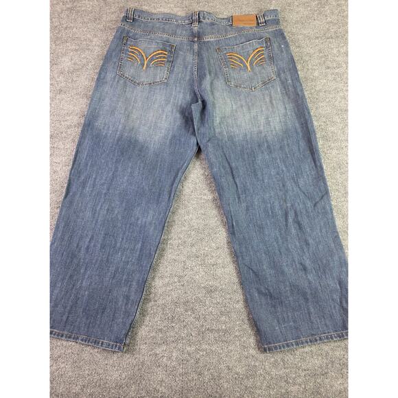 Fosho Other - Mens Fosho Premium Collection Baggy Jeans 48x33 Wide Leg Denim Blue